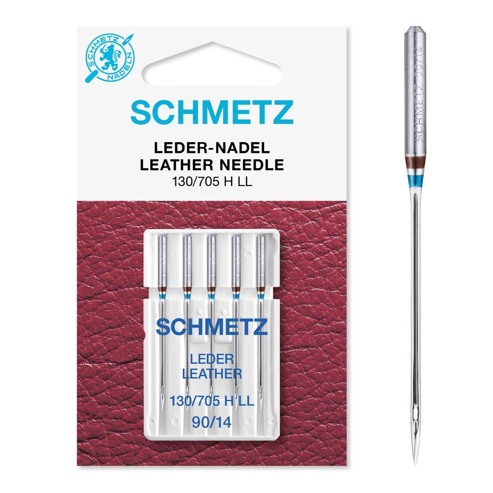 SCHMETZ |  5 Leder Nähmaschinennadeln |130/705 H LL | Nadeldicken: 5x 90/14